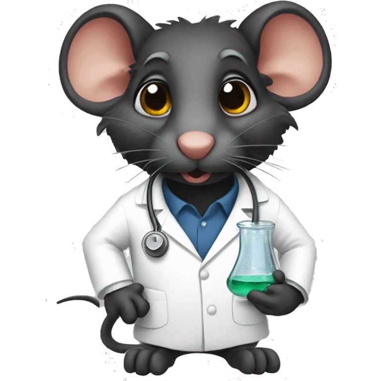 Black rat scientist emoji