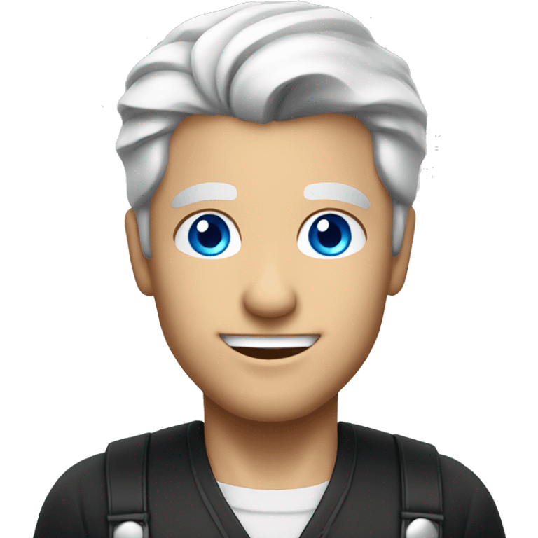 Handsome bartender with white hair and blue eyes.  emoji