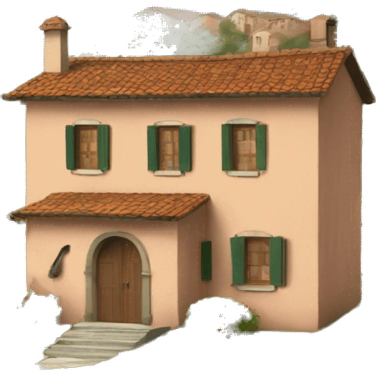 an italian house near from a lake emoji