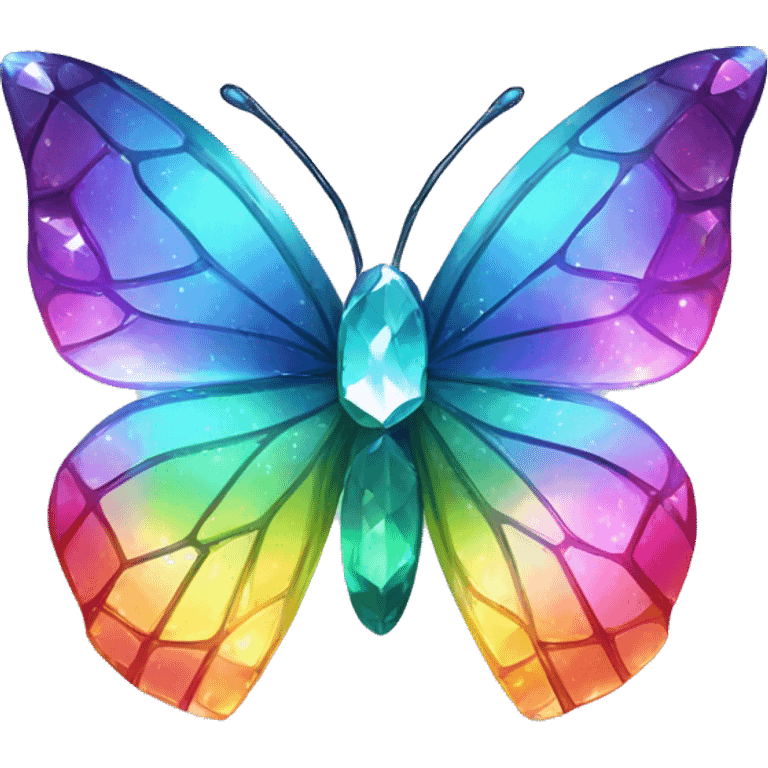 One Shiny-Sparkly-Rainbow-Crystal-Gem-Butterfly-Crystal-Fly emoji