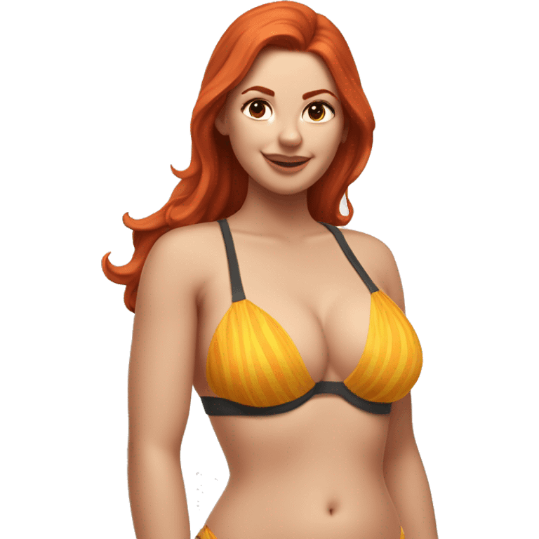 Curvy redhead in bikini beach body sfw emoji