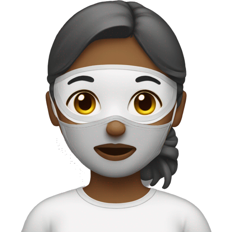 Girl with face mask emoji