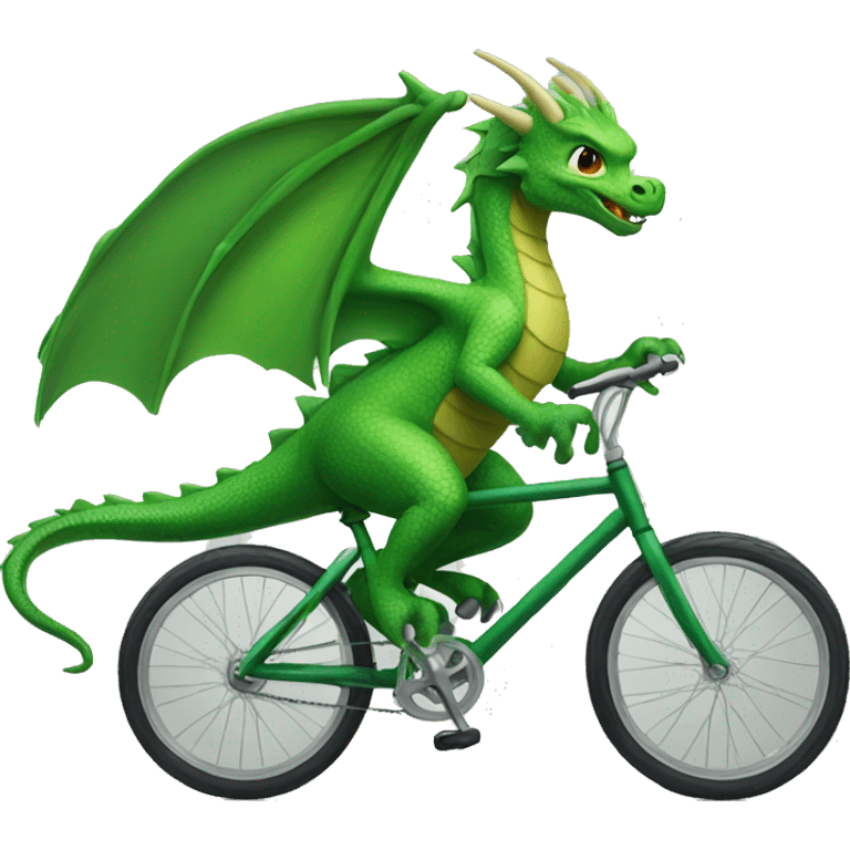 green dragon riding bicycle  emoji