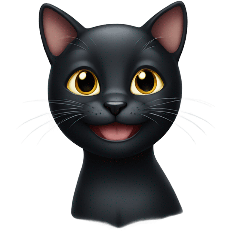 A black cat smiling emoji