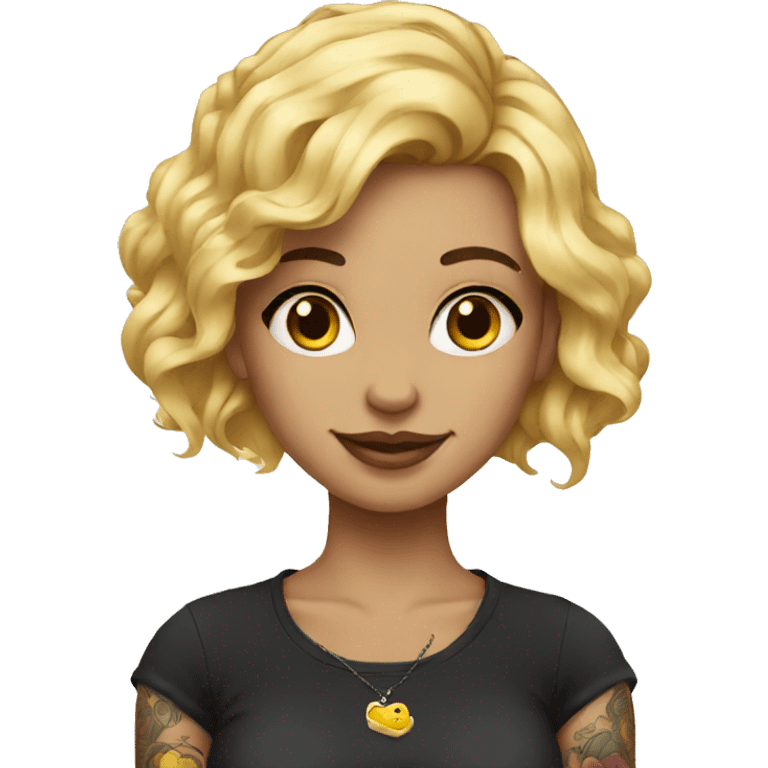 girl blonde tattoos emoji