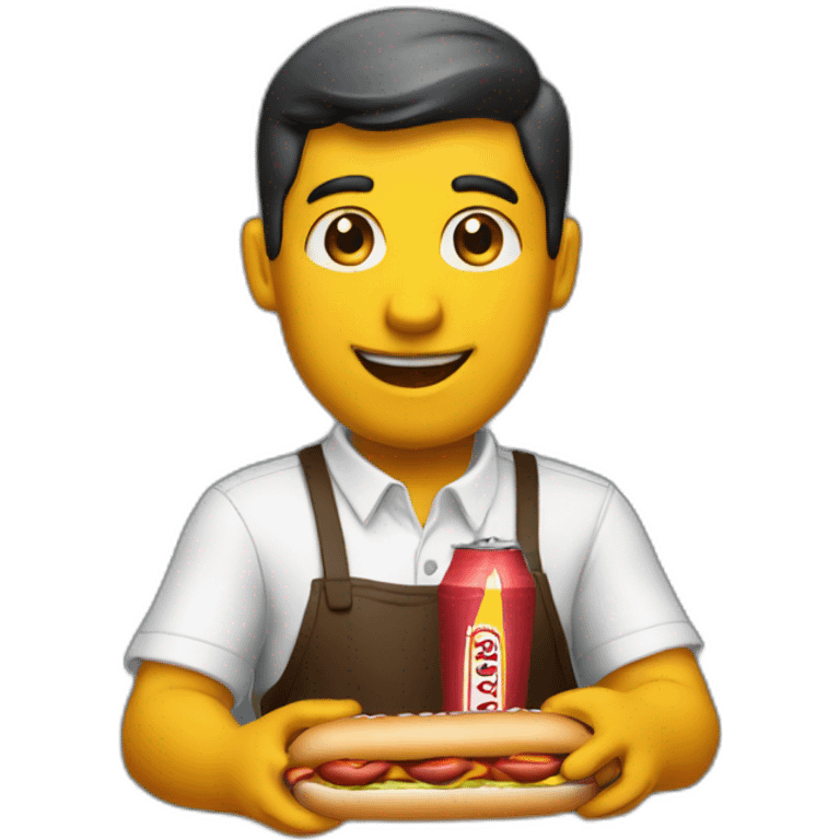 Bartender selling hot dogs emoji