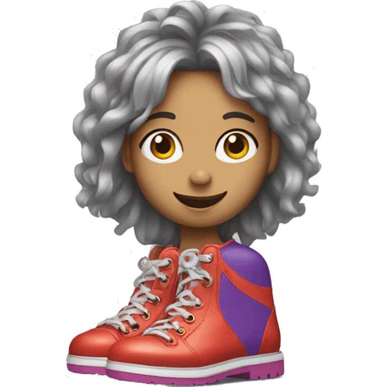 Girl with clown shoes on  emoji