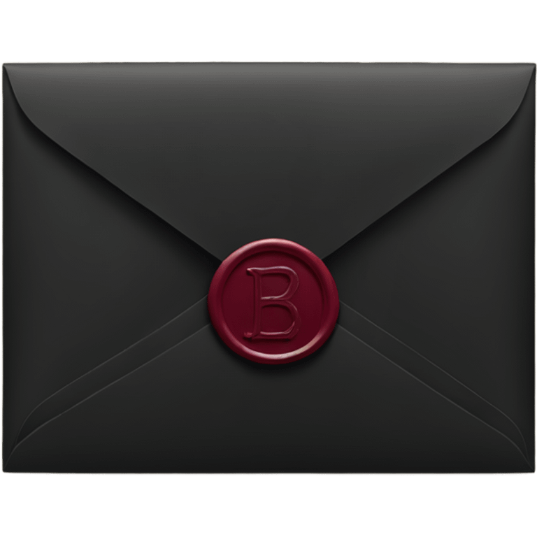 black envelope with burgundy wax seal emoji