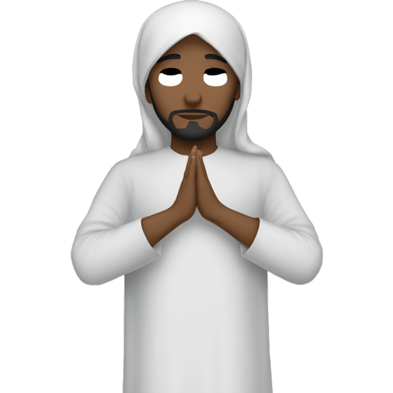 A Muslim who prays with no face emoji