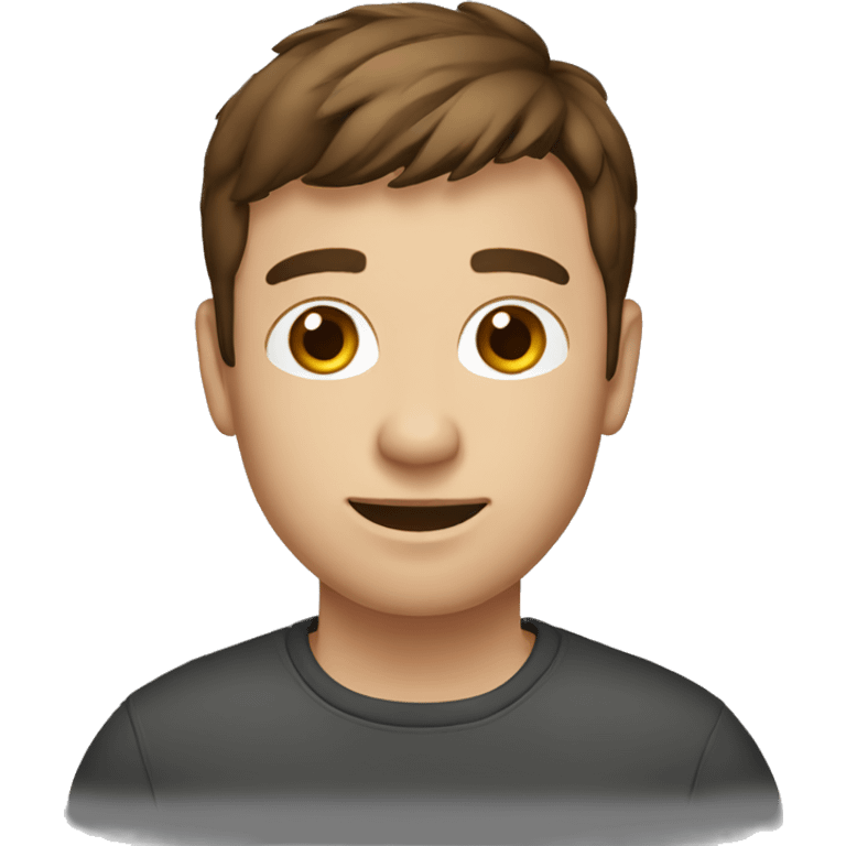 a man with short brown hair, brown eyes, laptop computer. emoji