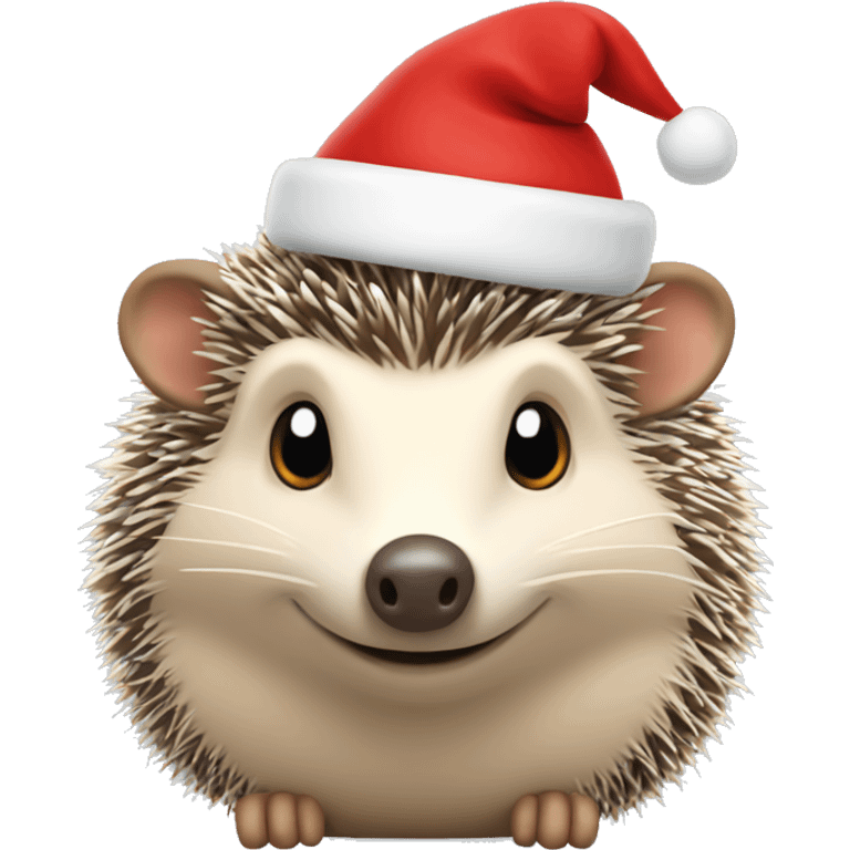 hedgehog in Santa’s hat emoji