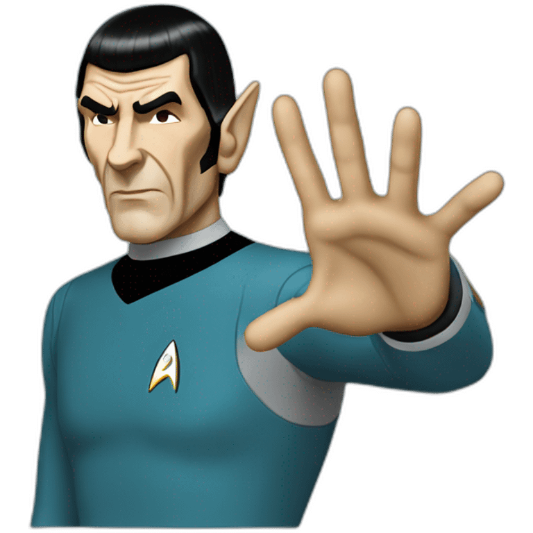 Mister Spock from Star Trek showing Vulcan salute  emoji