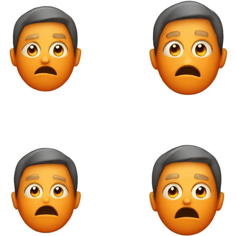 Orange smartphone upset emoji