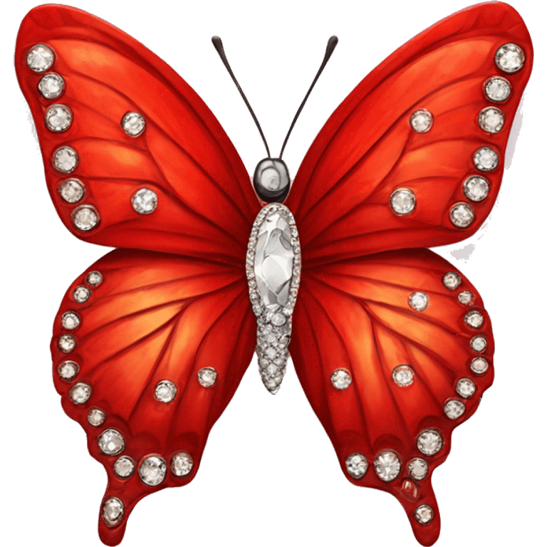 Red butterfly with diamantés  emoji