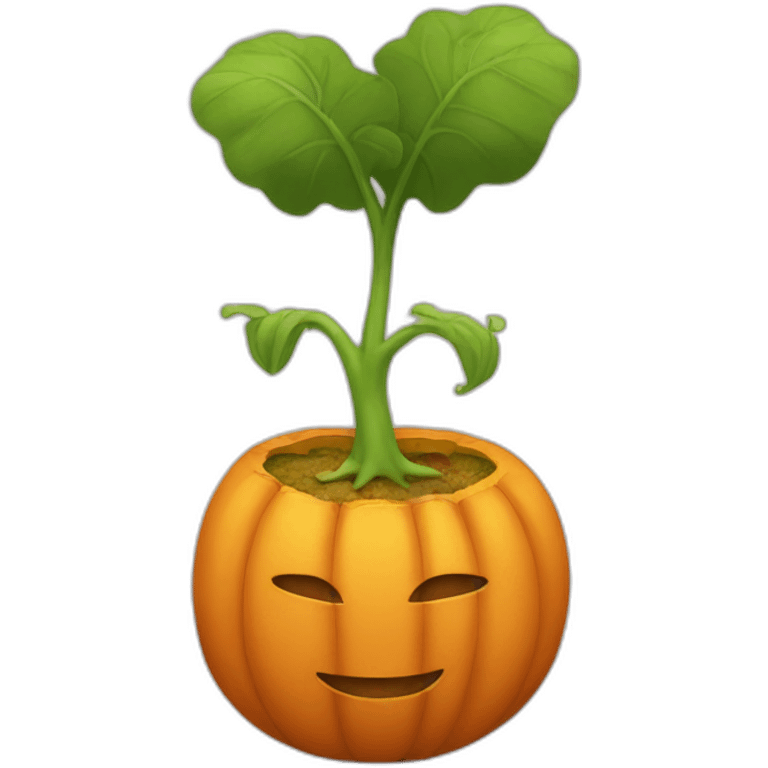 seedling in a pumpkin costume emoji