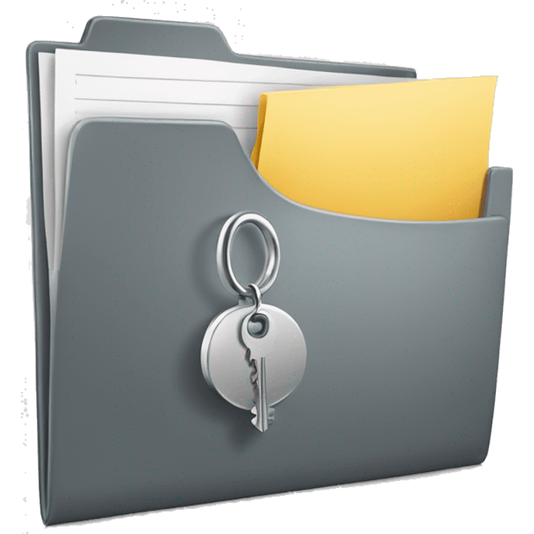 folder with documents and keys on it emoji