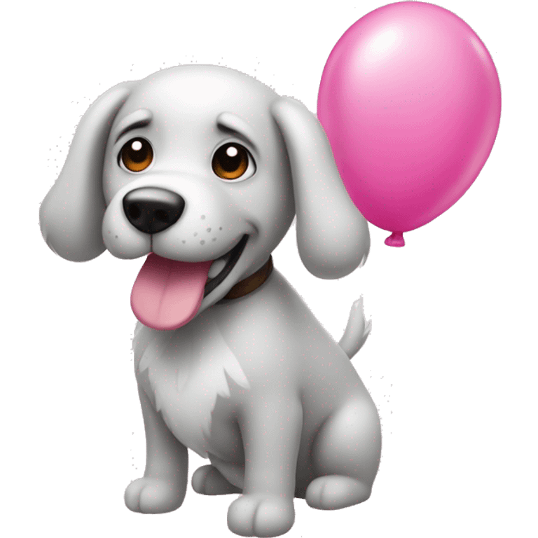 Balloon in the shape of a dog pink emoji