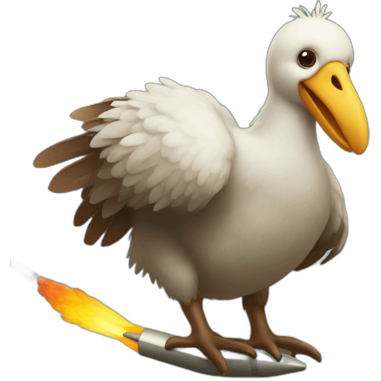 dodo bird on a rocket emoji