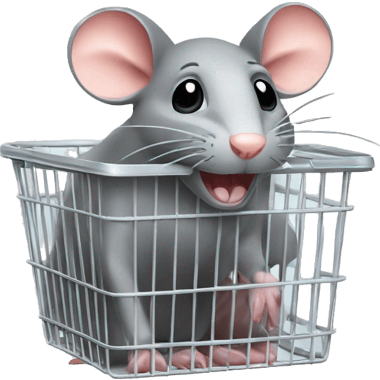 Shopping basket with a rat emoji