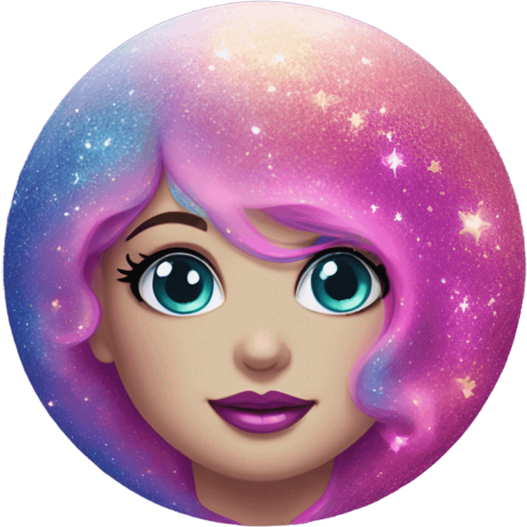 Lisa frank glitter moon emoji