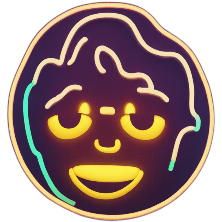 Juicy booty neon sign style man emoji