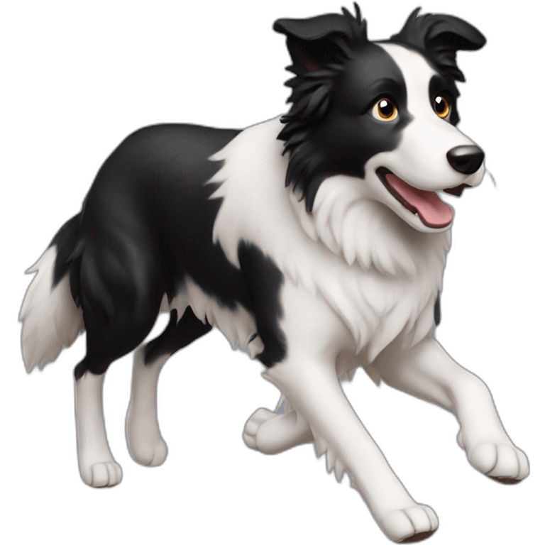 Border collie girl running emoji