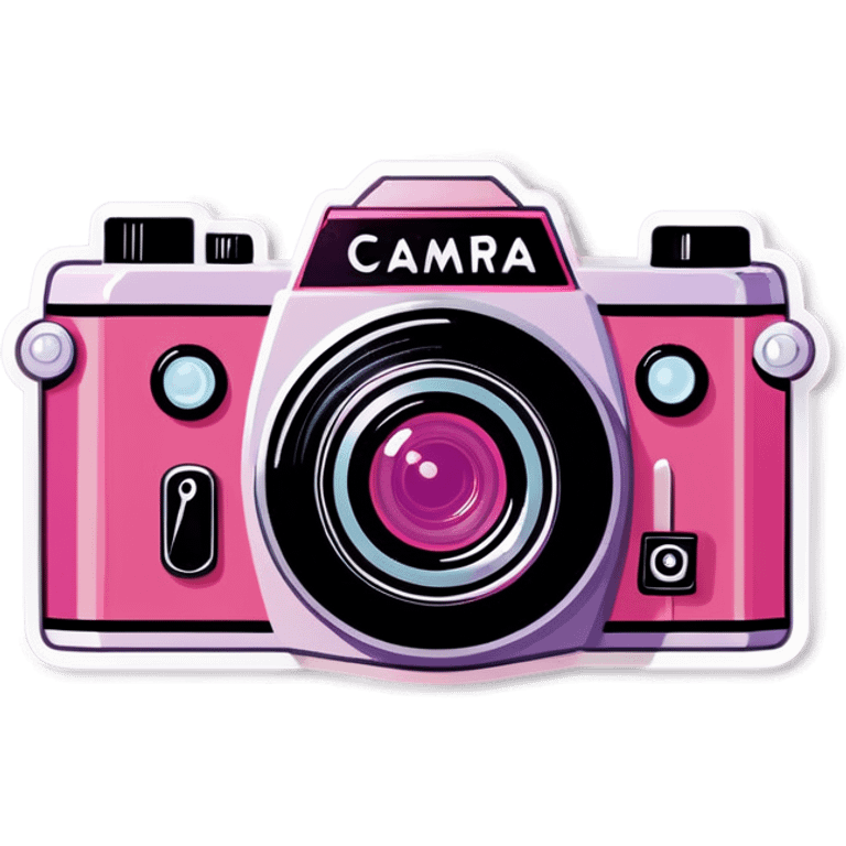 Pink vintage camera emoji