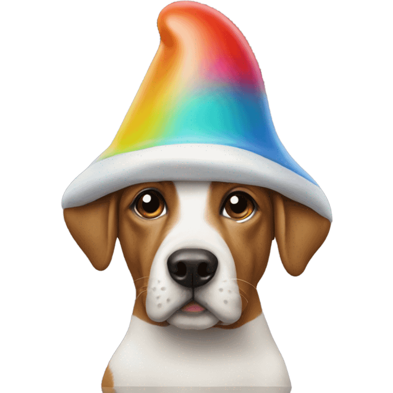 Dog with a gnome on its head emoji