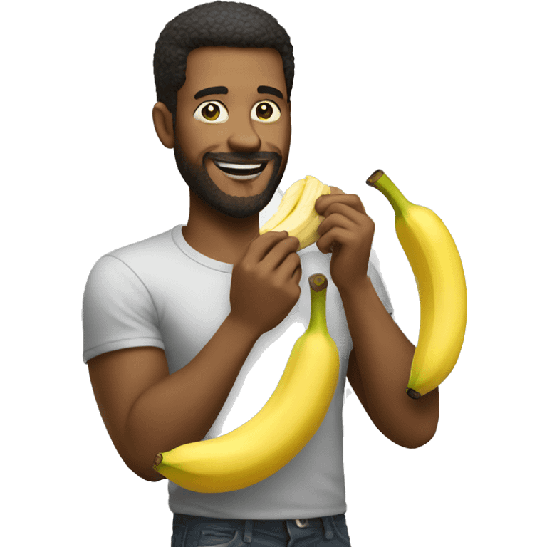 cool man eating banana emoji