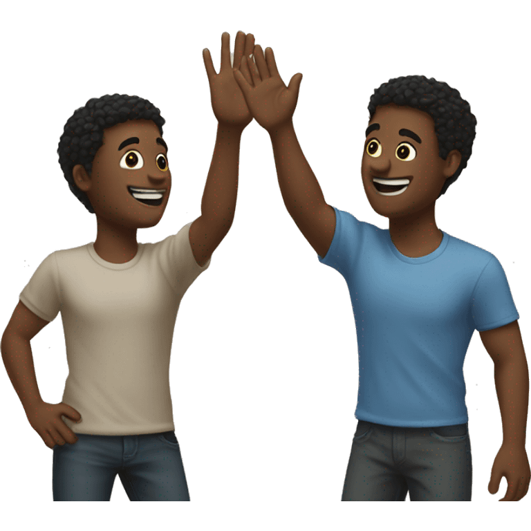 realistic friends high-fiving emoji