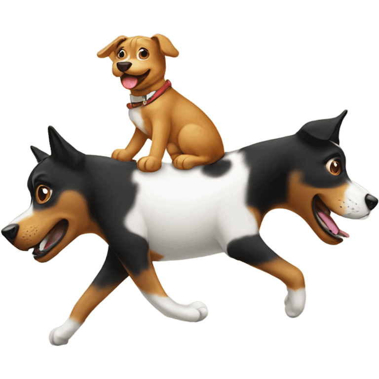 Cat riding dog  emoji