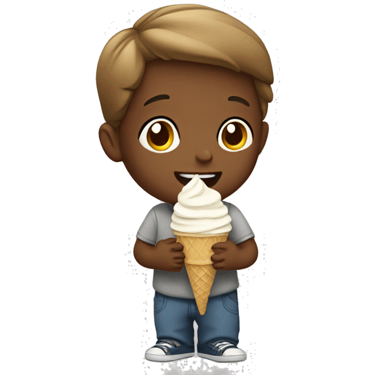 Boy eating ice cream emoji