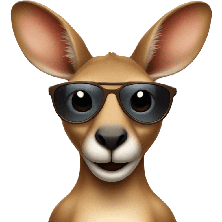 Cute kangaroo wearing cool sunglasses emoji