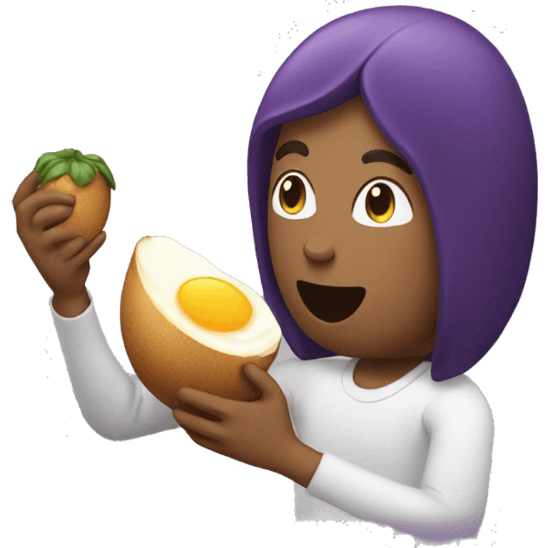 Person eating a egg plant  emoji