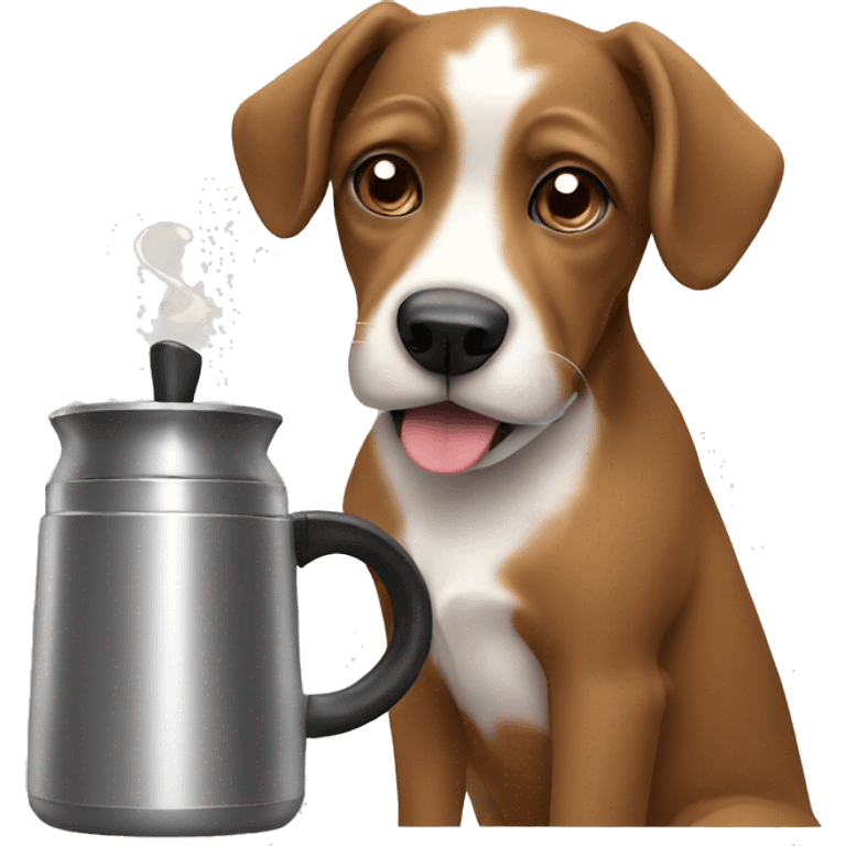 dog making coffee emoji