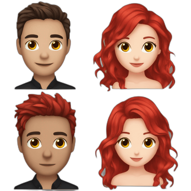 Dan Balan and red hair Tina Karol love emoji