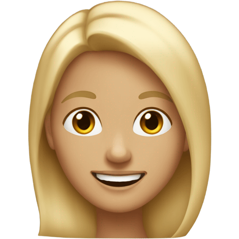 tan blonde girl smile  emoji