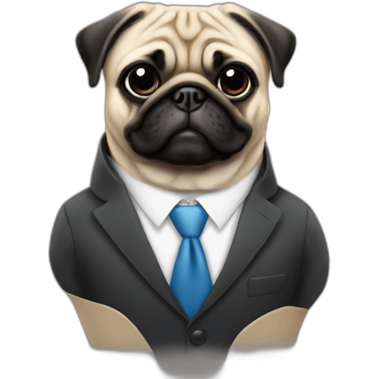 pug in a suit emoji