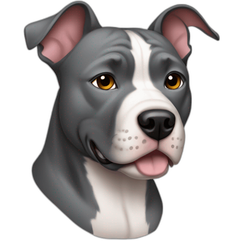 Gray Pitbull crop ear emoji