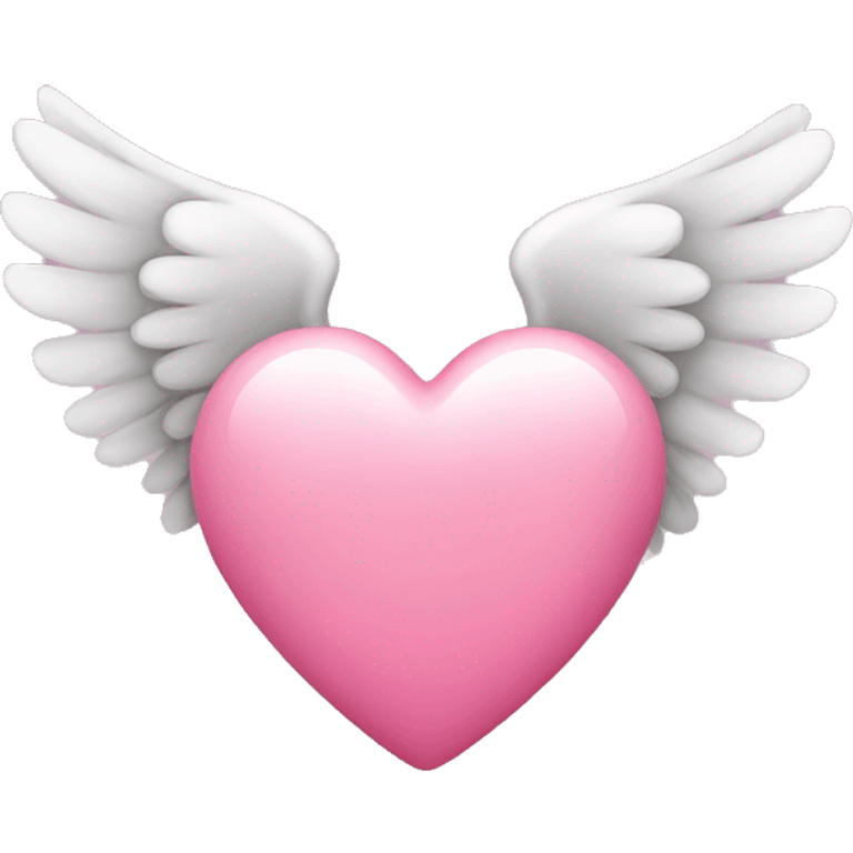 Pink heart with angel wings emoji