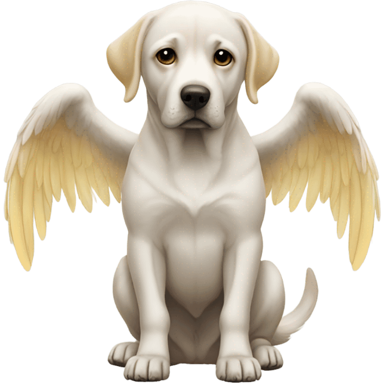 Lab mix with angel wings emoji