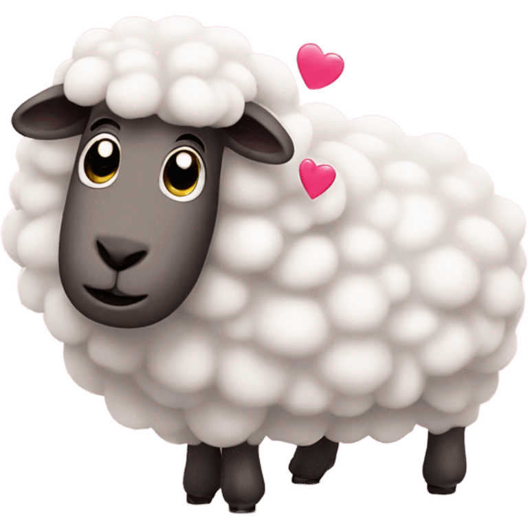 Sheep being in love, pink flur  emoji