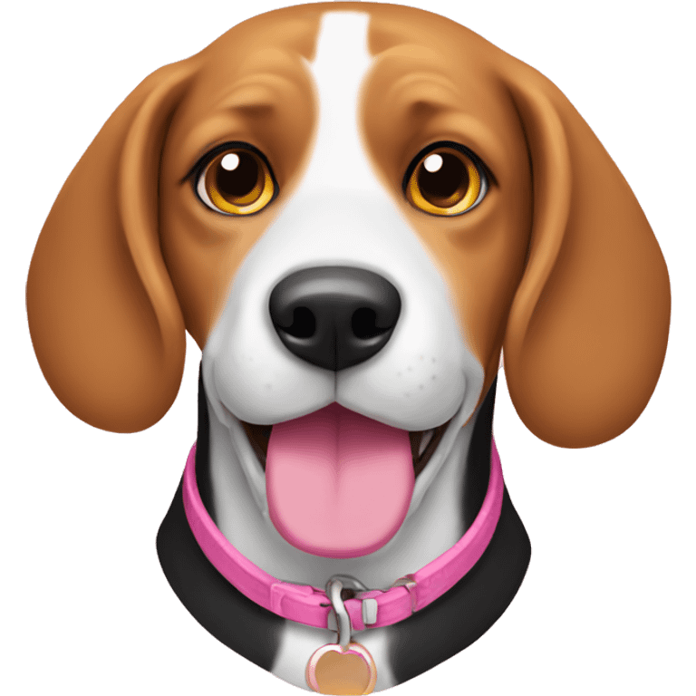 beagle with pink collar  emoji