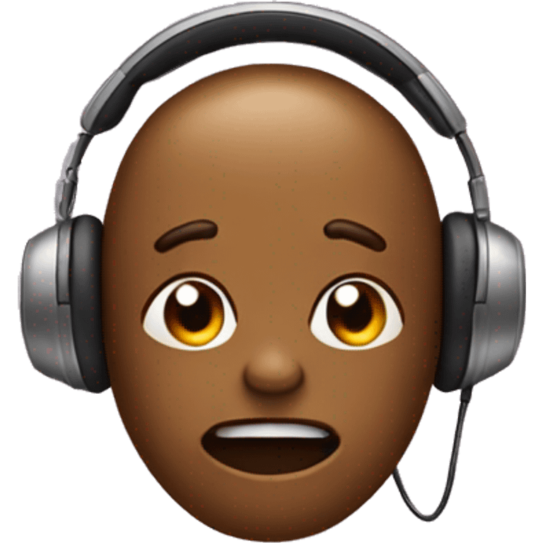 the poop emoji wearing headphones  emoji