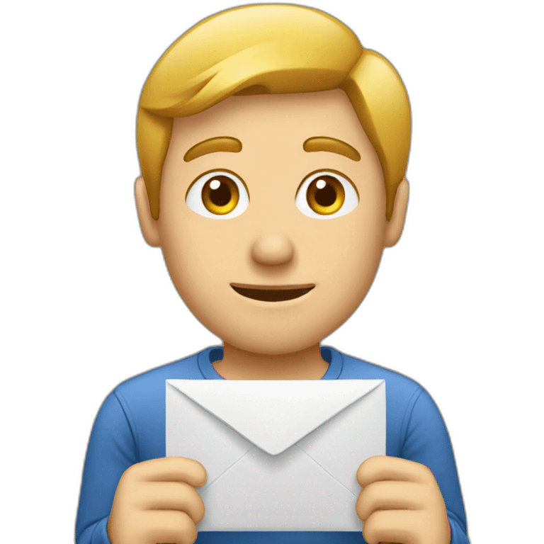 man sending email emoji