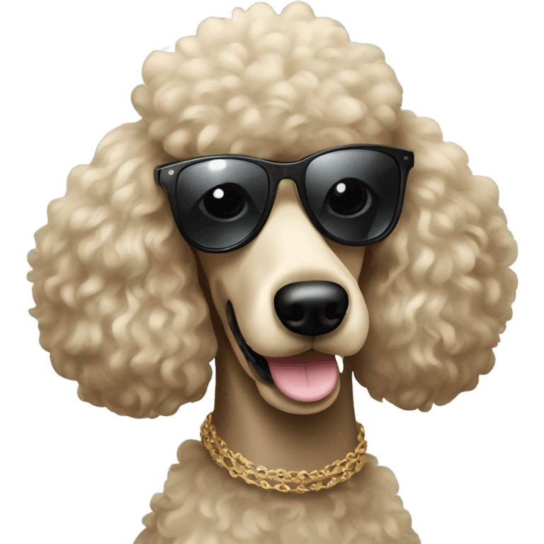 Poodle with cool glasses emoji