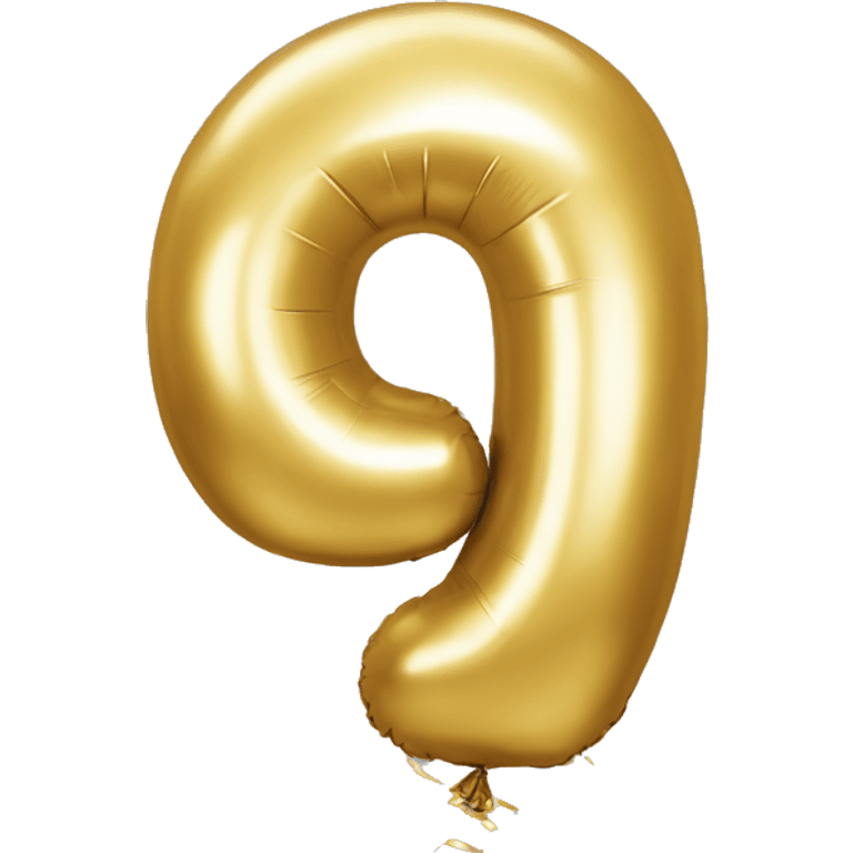 number five as a golden balloon emoji