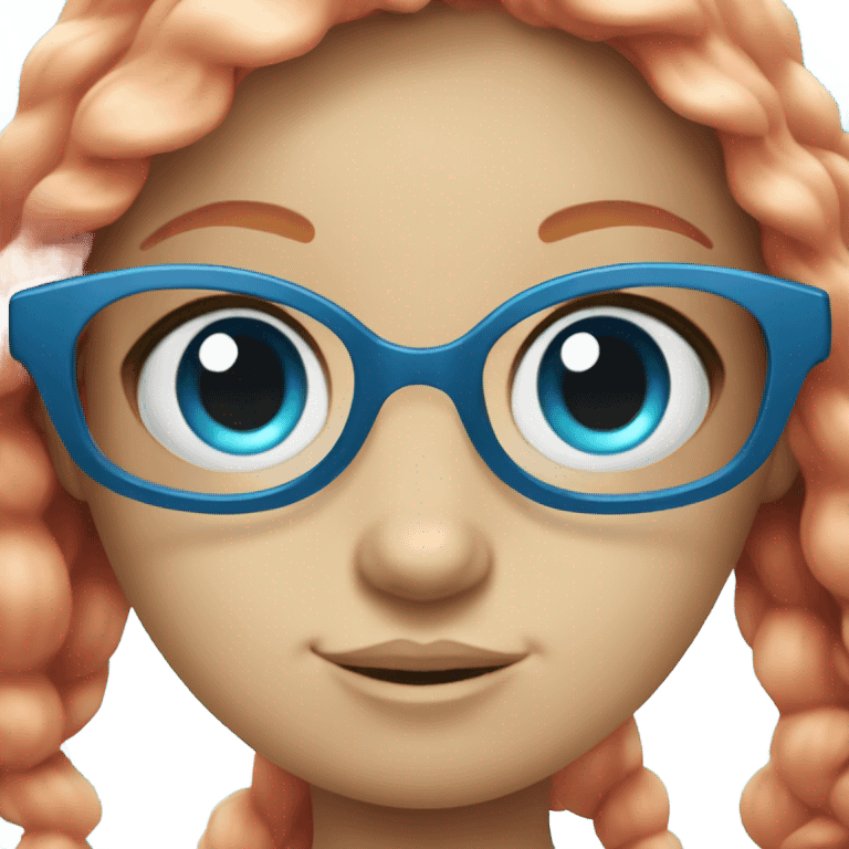 little cute mermaid with blue eyes and spectacles emoji