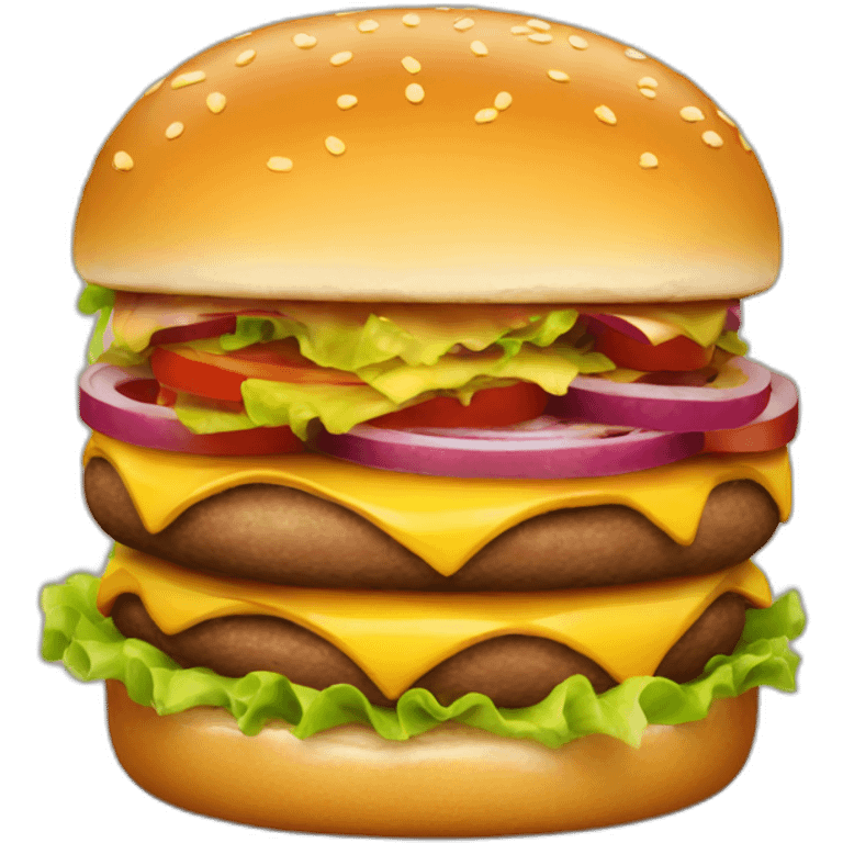 A burguer with face speaking emoji