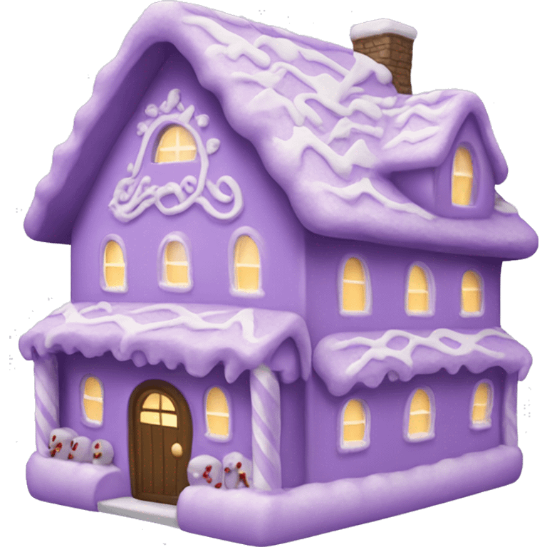 Cosy light purple gingerbread house  emoji